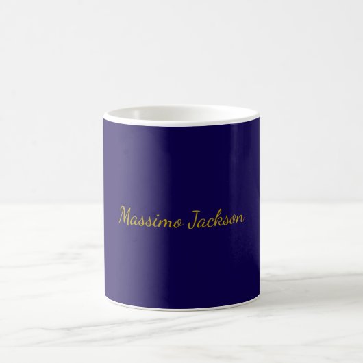 Mug Or & Bleu Foncé Couleur Professionnel Plain Propre (Centre)