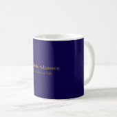 Mug Or & Bleu Foncé Couleur Professionnel Uni Moderne (Devant droit)