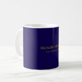 Mug Or & Bleu Foncé Couleur Professionnel Uni Moderne (Devant gauche)