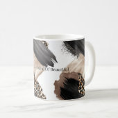 Mug Or Champagne Noir Léopard Abstrait (Devant droit)