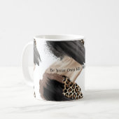 Mug Or Champagne Noir Léopard Abstrait (Devant gauche)