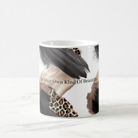Mug Or Champagne Noir Léopard Abstrait (Centre)