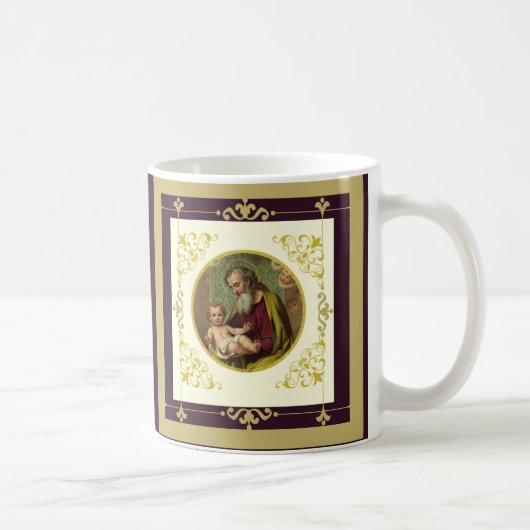 Mug Or décoratif de Jésus de St Joseph et d'enfant (Droite)
