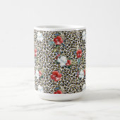 Mug Or Empreinte de léopard Rouge Blanc Floral (Centre)
