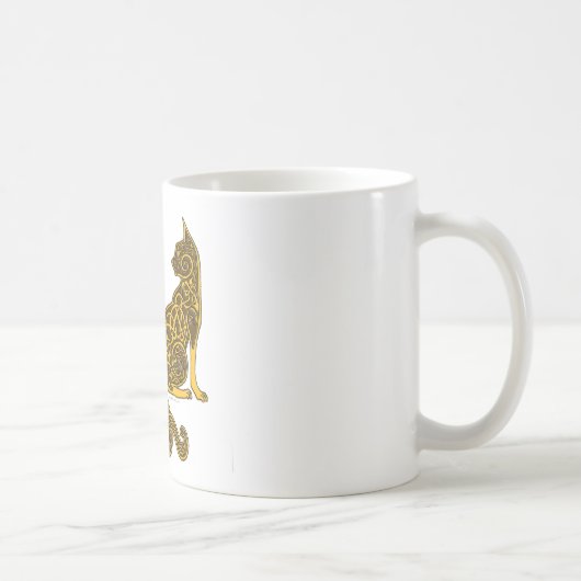 Mug or en bronze des chats 6 celtiques (Droite)