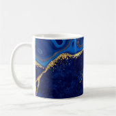 Mug Or et bleu Agate Moderne Marbre élégant Personnali (Gauche)