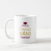 Mug Or et rouge | Graduation moderne cadeau personnali (Gauche)