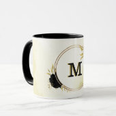 Mug or floral noir et blanc (Devant gauche)
