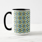 Mug Or géométrique et motif bleu (Gauche)