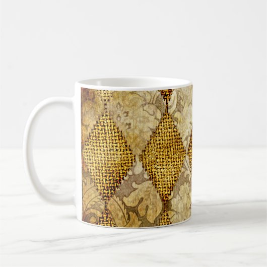 Mug Or géométrique : Sophistication Motif rétro. (Gauche)