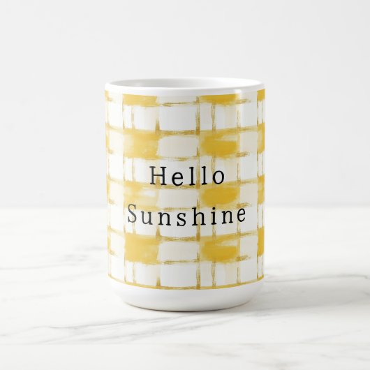 Mug Or Jaune Blanc Rayures Ecossais (Centre)
