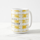 Mug Or Jaune Blanc Rayures Ecossais (Devant droit)