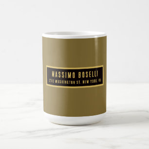 Mug Or Moderne Minimaliste Professionnel Or & Noir