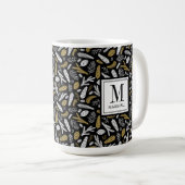 Mug Or Monogramme Nom Noël Vacances (Devant droit)