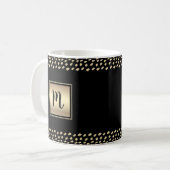 Mug Or monogramme script gras en feuille d'or noir chi (Devant gauche)