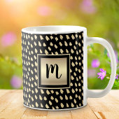 Mug Or monogramme script noir points moderne luxe