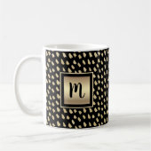 Mug Or monogramme script noir points moderne luxe (Gauche)