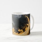Mug Or noir Abstrait Tourbillon Lune Moderne (Devant droit)