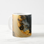 Mug Or noir Abstrait Tourbillon Lune Moderne (Devant gauche)
