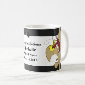 Mug Or noir de Crawfish Fleur de Lis Graduation (Devant droit)