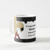Mug Or noir de Crawfish Fleur de Lis Graduation (Devant gauche)