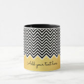 Mug OR noir et FAUX moderne Chevron Custom TEXT (Centre)