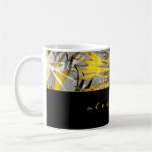 Mug Or noir et gris Abstrait floral | Nom | Script (Gauche)
