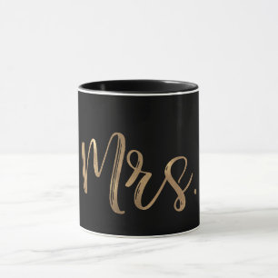 Mug Or & Noir MRS. Typographie Moderne Minimaliste Typ