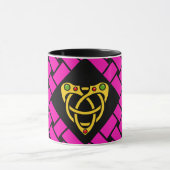 Mug Or/rose/bandes noires/armure, noeud celtique de (Centre)