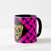 Mug Or/rose/bandes noires/armure, noeud celtique de (Devant droit)