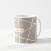 Mug Or rose de joli poussin élégant et géométrique (Devant droit)