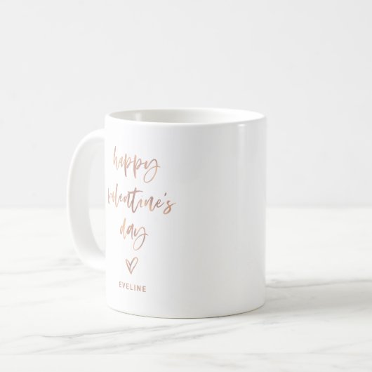 Mug Or Rose Faux | Script Décontracté et coeur Valenti (Devant gauche)