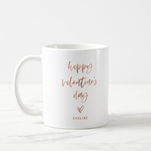 Mug Or Rose Faux | Script Décontracté et coeur Valenti (Gauche)