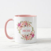 Mug Or rose floral d'aquarelle de maman (Gauche)