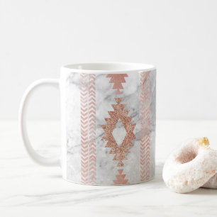 Mug or rose géométrique minimaliste aztèque marbre bla