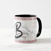 Mug Or Rose Moderne Marbre Pailleté Décoratif (Devant droit)