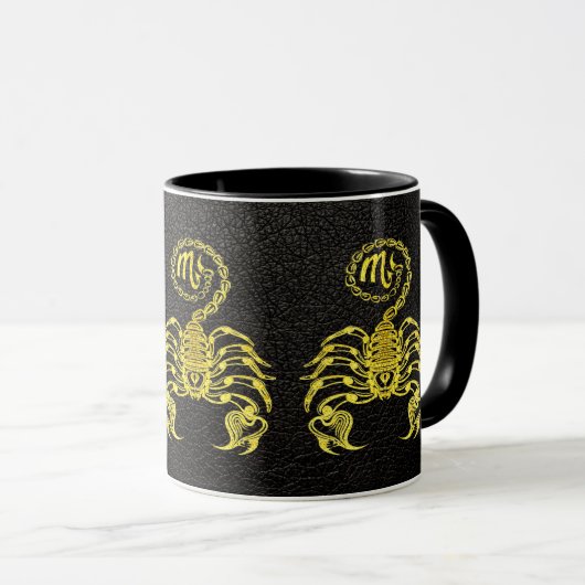 Mug Or Scorpio en cuir (Devant droit)