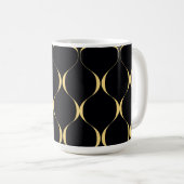 Mug Or, simple, moderne, luxueux graphisme ondulé (Devant droit)