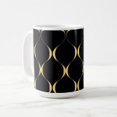 Mug Or, simple, moderne, luxueux graphisme ondulé (Devant gauche)