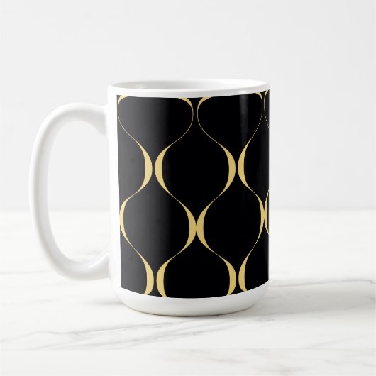 Mug Or, simple, moderne, luxueux graphisme ondulé (Gauche)