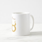Mug Or Taurus Zodiac Astrologie Signe Nom personnalisé (Devant droit)