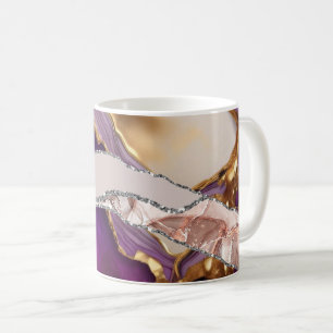 Mug Or Violet Luxe Design Élégant Texture Liquide