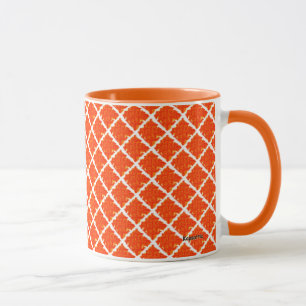 Mug Orange À damiers Motif