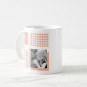 Mug Orange Ajouter Votre Photo En vichy Monogramme Mod (Devant gauche)