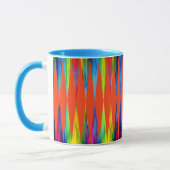 Mug [Orange ardente géométrique de harlequin de fiesta (Gauche)