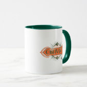 Mug Orange Art Déco Obliviate Spell Graphisme (Devant droit)
