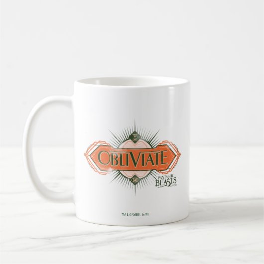 Mug Orange Art Déco Obliviate Spell Graphisme (Gauche)
