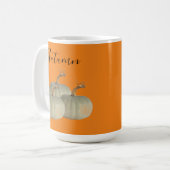 Mug Orange Automne Blanc Citrouilles Thanksgiving (Devant gauche)