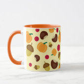 Mug Orange Automne Citrouille Berries Motif (Gauche)