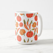 MUG ORANGE AUTOMNE CITROUILLES & CARROS (Devant droit)